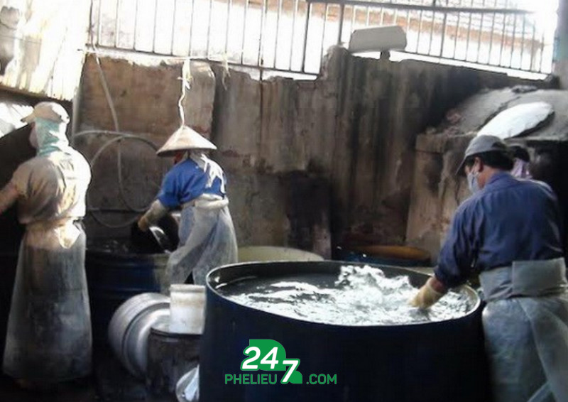 Quy trình tạo ra Xoong nồi tái chế kém chất lượng tại cơ sở Bình Yên - Nam Định