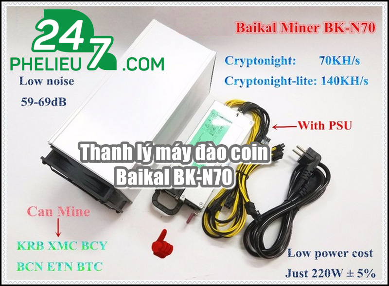 Thanh lý máy khai thác coin Baikal BK-N70