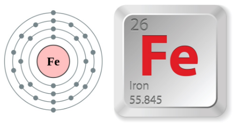 Sắt là kim loại có màu ánh kim xám nhẹ. Sắt có số nguyên tử khối là 26 và được ký hiệu hóa học là Fe.